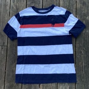 Polo Ralph Lauren Boys' Cotton Striped Big Pony Logo Tee XL Red White Blue T-shi